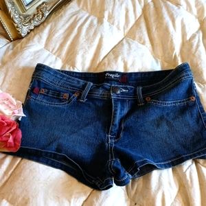 Fragile stretch jean shorts seven